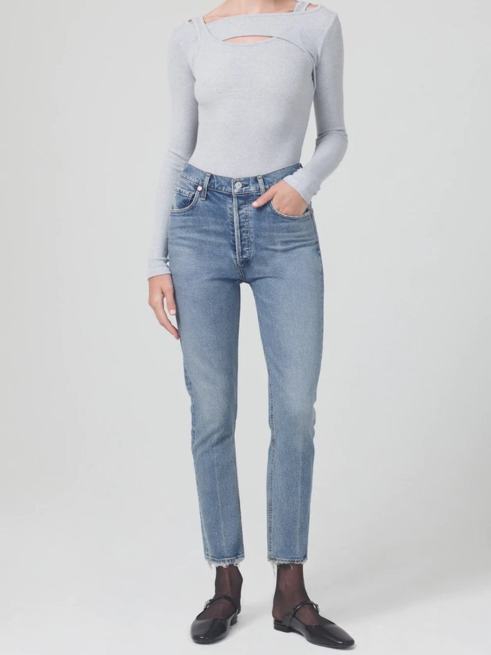 Citizens of Humanity Jolene Dimple Jeans 27 High Rise Vintage Slim Straight Crop